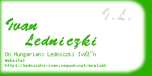 ivan ledniczki business card